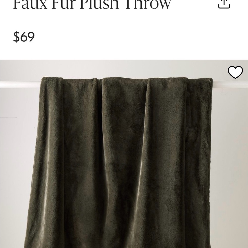 Elegant Dark Green Faux Fur Blanket set of 2 $100